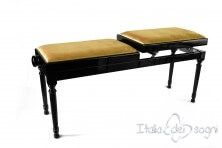 Small Bench for Piano "Pergolesi" - Hazelnut Velvet