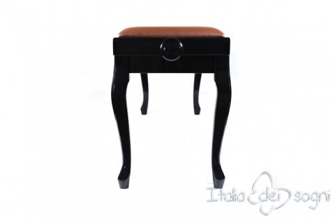 Small Bench for Piano "Clementi" - Real Leather Brown