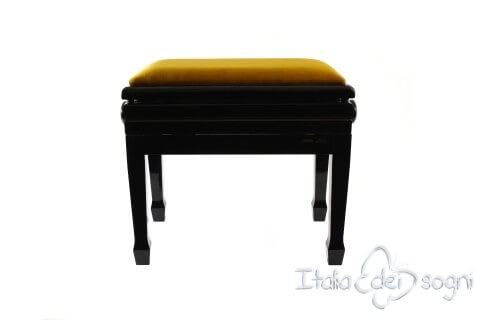 Small Bench for Piano "Flores" - Gold Velvet